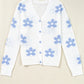 White Flower Knit Hollow Out Open Short Cardigan