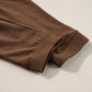 Coffee Solid Color High Low Pullover and Skinny Pants Set