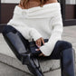 Off Shoulder Ruched Oversized Knit Sweater