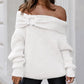 Off Shoulder Ruched Oversized Knit Sweater