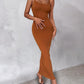 ChicMe ShapeSculpt Basic Lounge Slip U Neck Long Dress Elegant Sleeveless Ribbed Bodycon Maxi Dresses