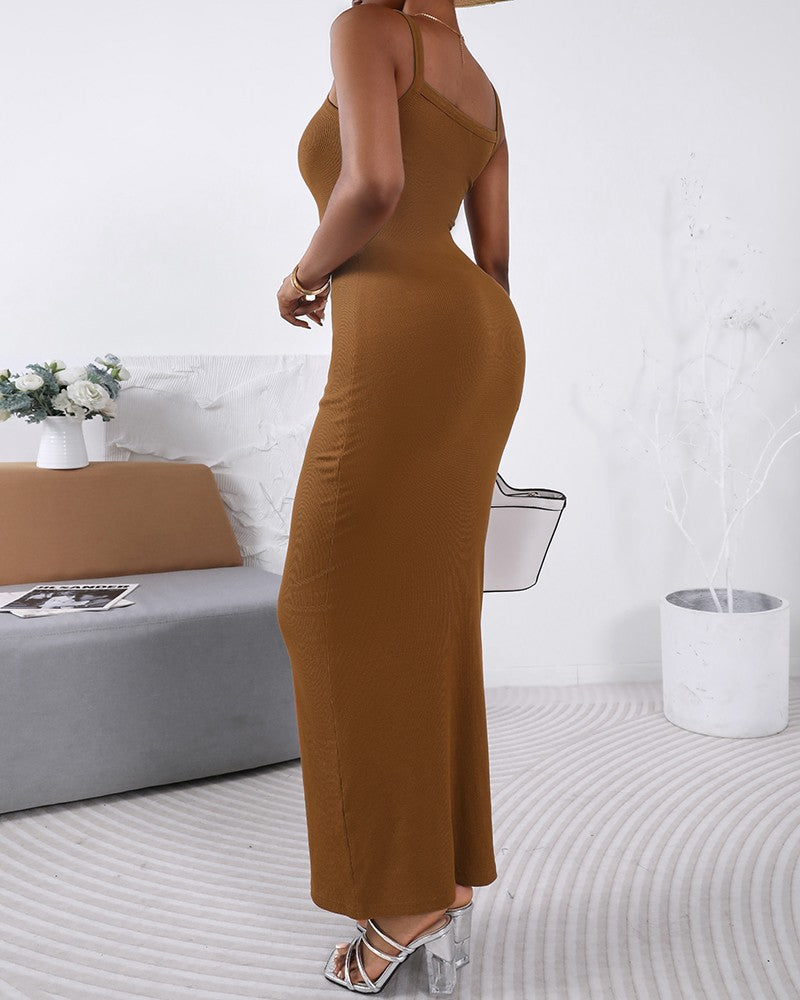 U Neck Skinny Cami Maxi Dress