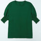 Green Smocked Wrist Shift Top