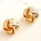 Gold Plated Textured Knot Stud Earrings