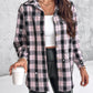 Plaid Print Rhinestone Button Down Shirt Top