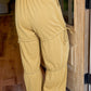 Beige Drawstring Adjusted Band High Waist Plus Size Pants