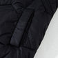 Black Quilted High Neck Zip Up Jacket Vest