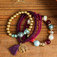 Violet 5pcs Boho Beaded Turquoise Bracelets Set