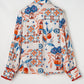 Multicolour Western Printed Ric Rac Bishop Sleeve Button Up Shirt