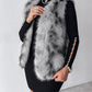 Tie Dye Pattern Open Front Fluffy Vest Coat