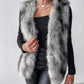 Tie Dye Pattern Open Front Fluffy Vest Coat