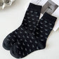 Black Bow Knots Ribbed Edge Crew Socks