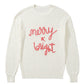 White Striped Merry Bright Letter Christmas Sweater