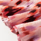 Pink Abstract Watercolor Tie Dye Tiered Maxi Skirt