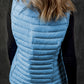 Sky Blue Plush Collared Quilted Zipped Puffer Vest