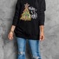 Black Merry & Bright Christmas Tree Graphic Sweatshirt