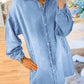 Beau Blue Risen Medium Washed Denim Shirt Dress