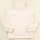 Apricot Drawstring Turtleneck Dolman Sleeve Sweatshirt