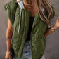 Zip Up Hooded Sleeveless Jackets Casual Loose Fit Drawstring Winter Coats with Pockets