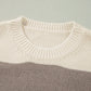 Simply Taupe Colorblock Loose Pullover Sweater