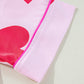 Pink Classic Heart Valentines Short Sleeve Pants Pajamas Set