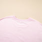 Light Pink Solid Color Pocketed Raw Edge Babydoll Dress