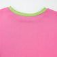 Pink Colorblock Exposed Seam Crewneck Casual Sweatshirt