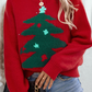 Racing Red Christmas Tree Graphic Crew Neck Sweater