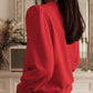 Round Neck Long Sleeve Button Decor Sweatshirt