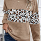 Parchment Leopard Quilted Patchwork Crew Neck Sweatshirt