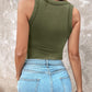 2 Piece Built in Bra Crewneck Tank Top Terry Towelling Lined Sleeveless Slim Fit Layering Shirt Tops