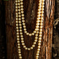 Gold Faux Pearl Beaded Layered Necklace