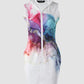 Marble Print Zipper Fly Sleeveless Bodycon Dress