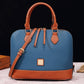 Ashleigh Blue Color Contrast PU Leather Zipper Tote Bag