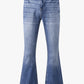 Sky Blue Slight Distressed Medium Wash Flare Jeans