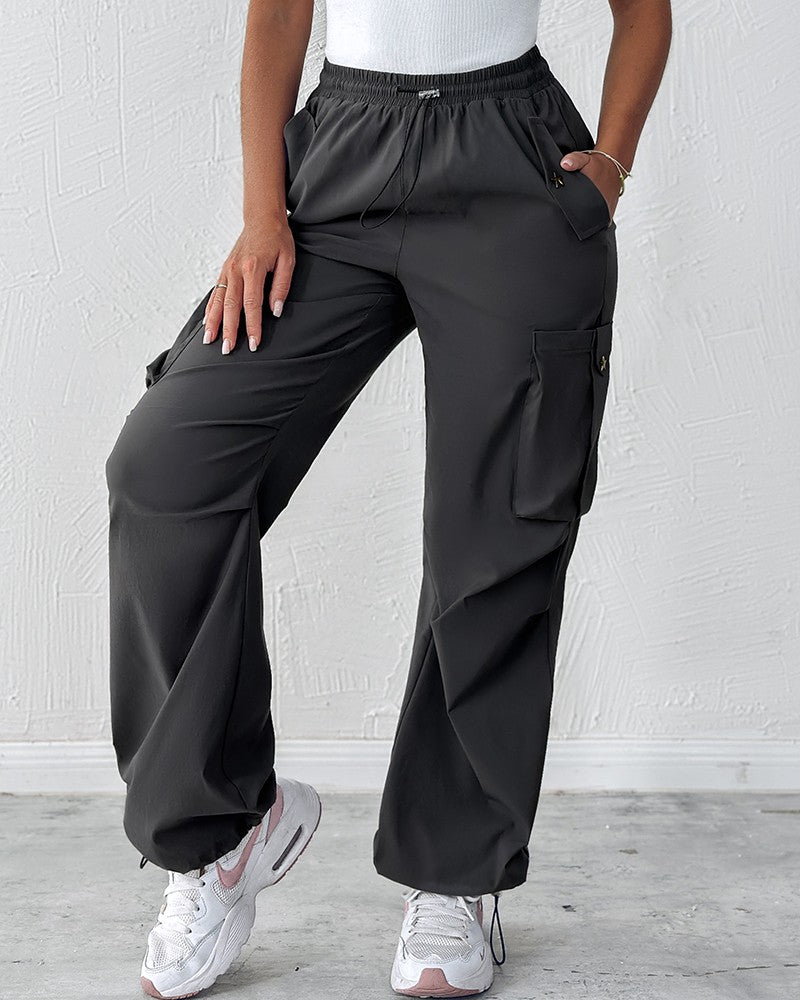 Drawstring Pocket Design Cargo Pants