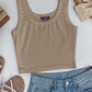 Scoop Neck Sleeveless Ribbed Tank Top Cami Tee Shirts