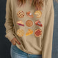 Khaki Thanksgiving Dessert Graphic Pullover Sweatshirt