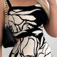 Floral Print Square Neck Sleeveless Backless Dress Casual Hollow out Flowy A Line Maxi Dress