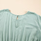 Grass Green Ruffle Trim Short Sleeve Plus Size Flared Mini Dress