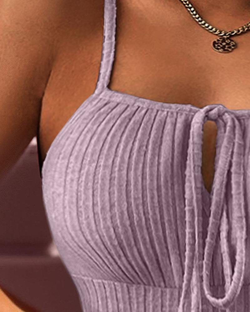 Tied Detail Ribbed Cami Top