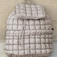 Medium Grey Solid Flapped Quilted Puffer Backpack