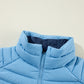 Sky Blue Plush Collared Quilted Zipped Puffer Vest