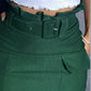 High Waist Mid Calf Belted Cargo Skirt Casual Pocket Design Ruffles Hem Skirt