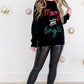 Black Tinsel Merry and Bright Graphic Christmas Sweater