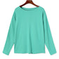 Green Solid Color Patchwork Long Sleeve Top