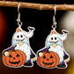 White Dwarf Pumpkin Face Halloween Hook Earrings