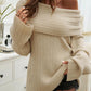 Off Shoulder Long Sleeve Oversized Knit Sweater