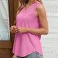 V Neck Sleeveless Thick Strap Hollow out Knit Tank Causal Top