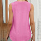 V Neck Sleeveless Thick Strap Hollow out Knit Tank Causal Top